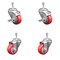 Service Caster 3 Inch Red Polyurethane Wheel Swivel 3/8 Inch Threaded Stem Caster Brake, 2PK SCC-TS20S314-PPUB-RED-TLB-381615-2S2 - alternate 2